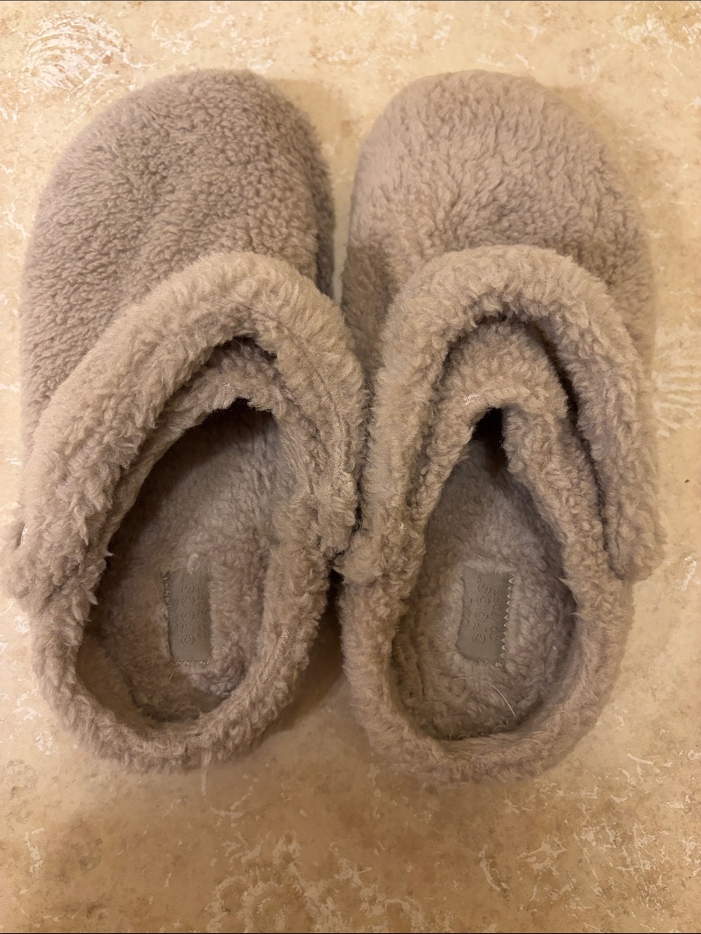 CROCS Plush Slippers - Taupe - Picture 3 of 5